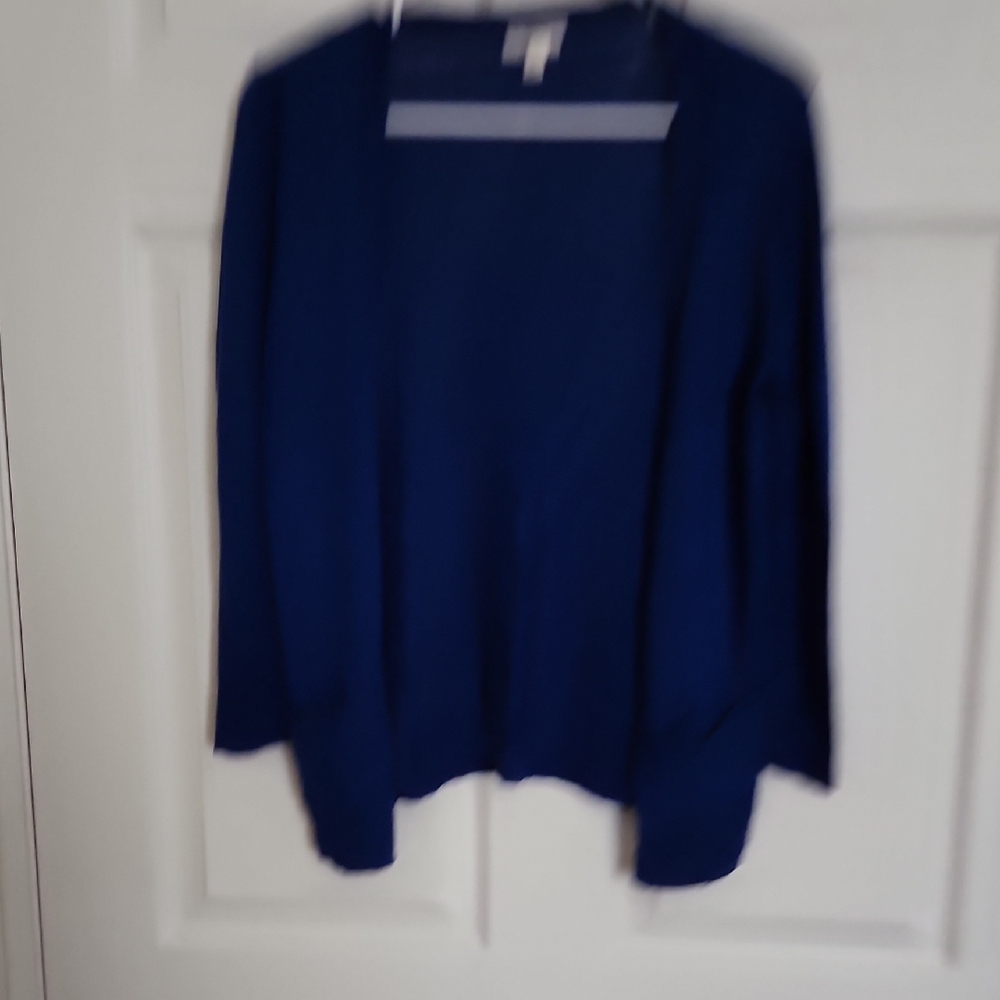 Caslon Blue Open-Front Cardigan Sweater